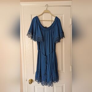 City Chic Teal Off-Shoulder Dress | Size XXL or 24